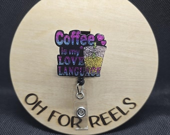 Iced Coffee Acrylic Badge Reel