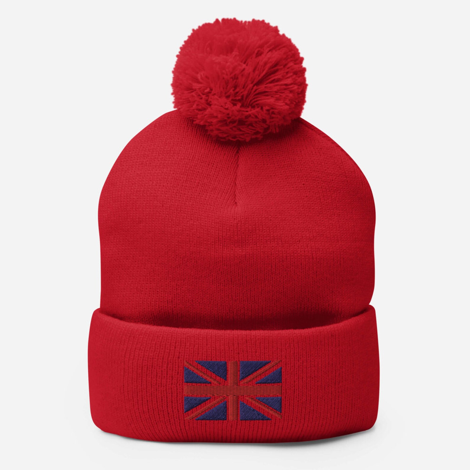 Pom-Pom Beanie Schädel warmen Hut mit England Flagge | Etsy
