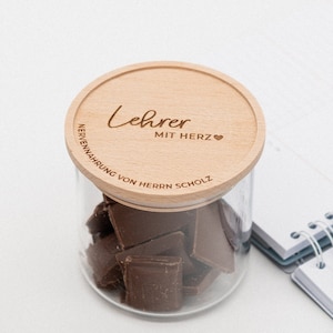 Personalized cookie jar, gift for teachers, nurses, or educators | WITH HEART in various sizes