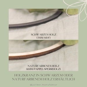 Personalisierter Türkranz mit Trockenblumen, Holzkranz personalisiert mit Familienname FAMILIE in versch. Größen Bild 9