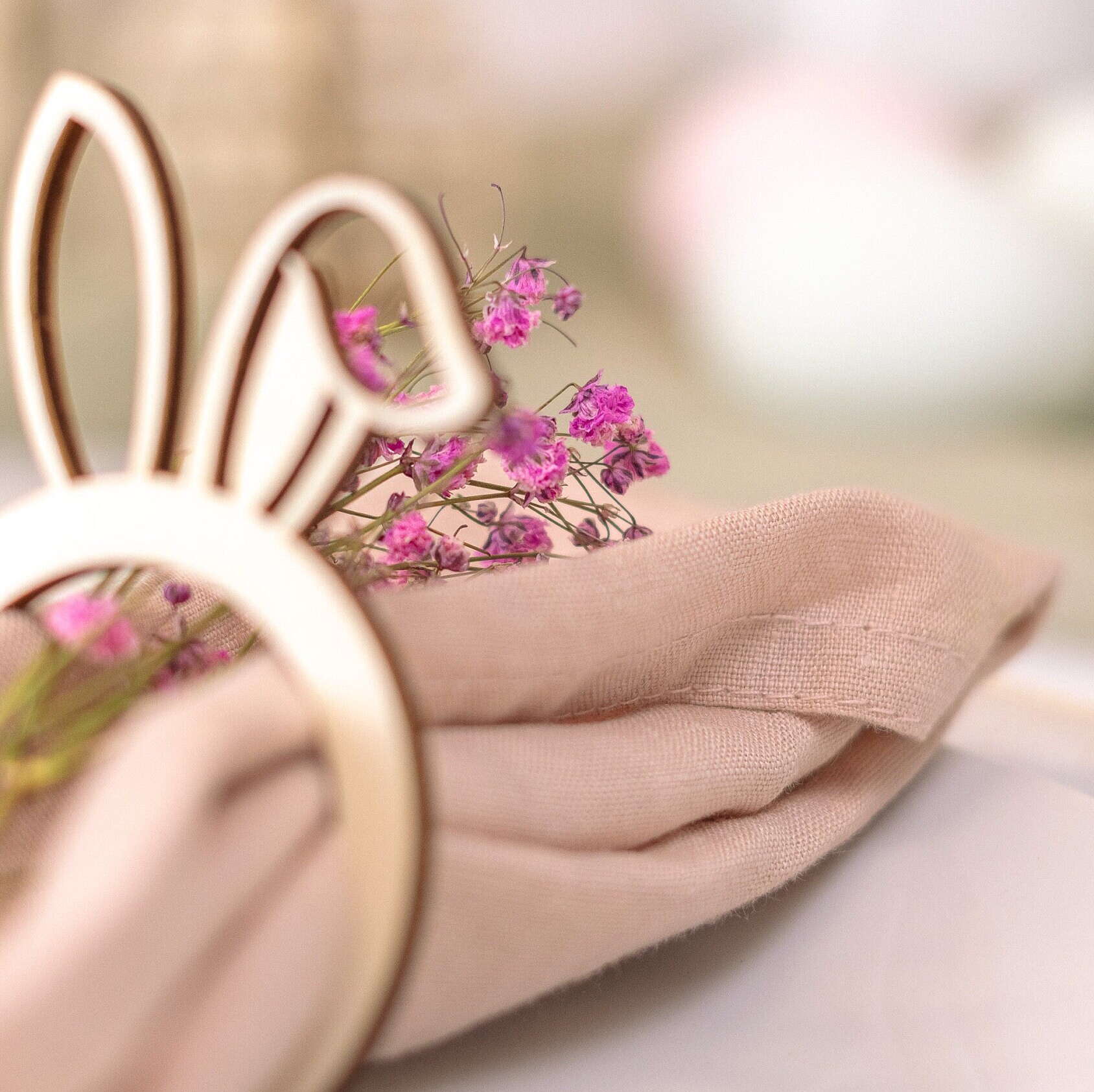 30 Porte-serviettes Pâques Oreille Lapin - Décoration Table Bois | DIY
