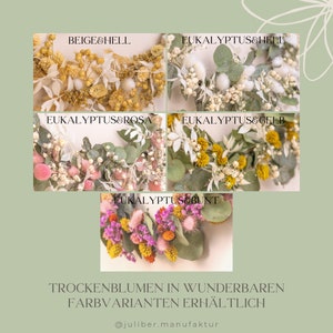 Personalisierter Türkranz mit Trockenblumen, Holzkranz personalisiert mit Familienname FAMILIE in versch. Größen Bild 8