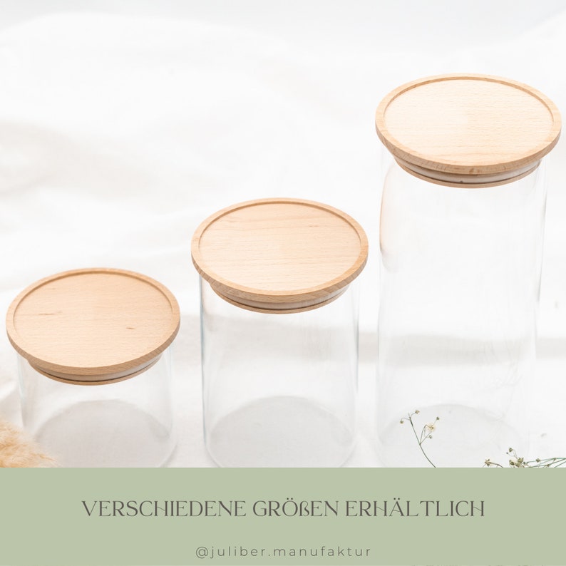 Vorratsglas mit Holzdeckel f. Küchendeko, Vorratsbehälter, Muttertagsgeschenk LIEBE in versch. Größen Bild 8