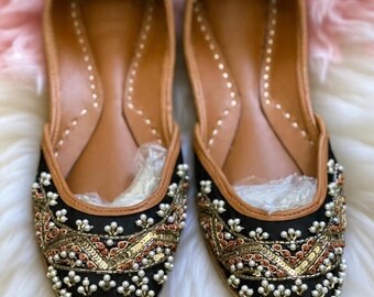 Handmade Genuine Leather Khussa Sandal: Pakistani Indian Wedding Shoes