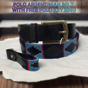 Hand-Embroidered Argentinian Leather Polo Belt