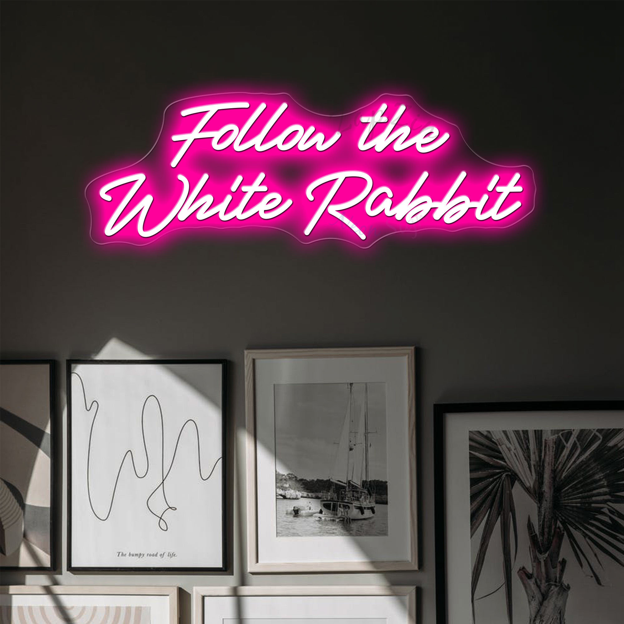Follow the White Rabbit Neon Sign, Custom Bunny Led Neon Light, White Rabbit  Led Light Sign for Wall Home Coffe Shop Decor - Etsy, image size:2000x2000