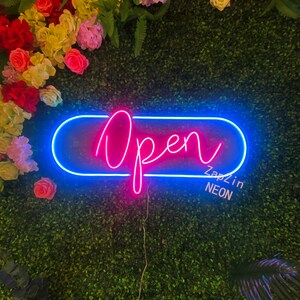 Open Neon Bar Sign LED Sign For Restaurant Bar Shop Store Door Sign Wall Decor Business Store Sign Custom Neon Sign image 3