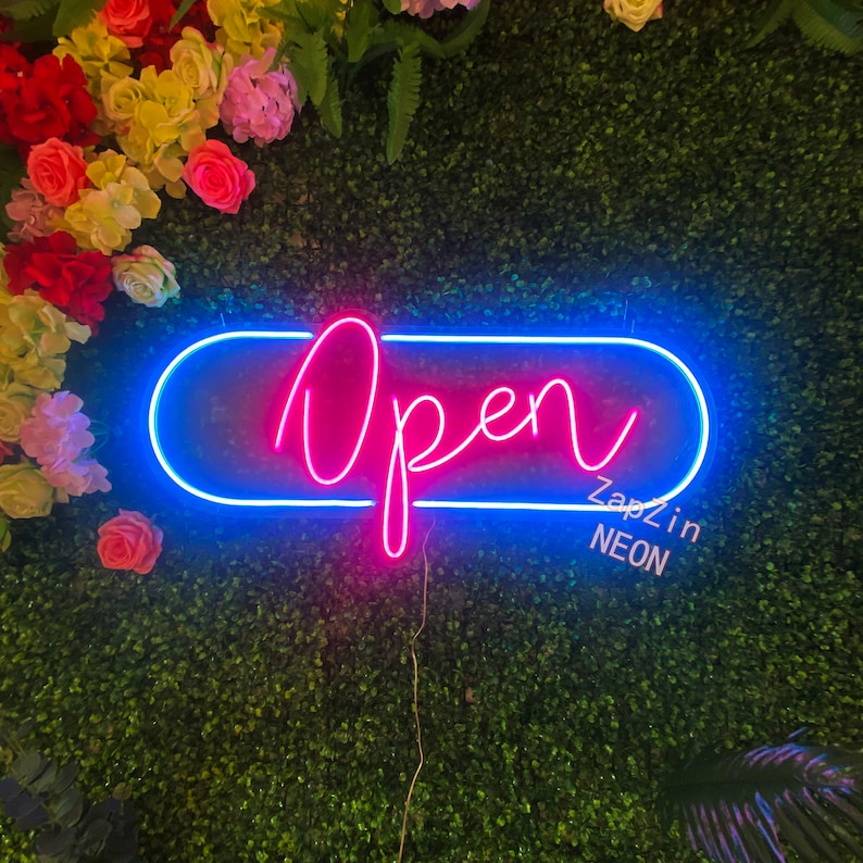 Open Neon Bar Sign LED Sign For Restaurant Bar Shop Store Door Sign Wall Decor Business Store Sign Custom Neon Sign image 3