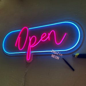 Open Neon Bar Sign LED Sign For Restaurant Bar Shop Store Door Sign Wall Decor Business Store Sign Custom Neon Sign image 7