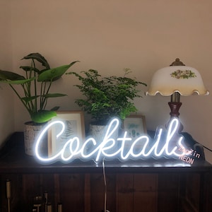 Cocktails neonlichten, bord cocktailbar, restaurantbord kokospalm thuis pub bar wanddecoratie bier led neonbord, gepersonaliseerde geschenken
