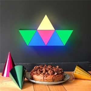 Color Changing wall led light blocks -Double control volume triangle splicing lamp-DIY geometric assembly game room decoration layout