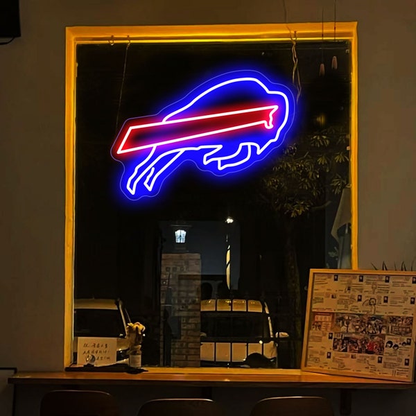 Sport Fußball Neonlicht Buffalo Bills Football LED Neon Sign Lampe, Nachtlicht, Schreibtischlampe - Handmade