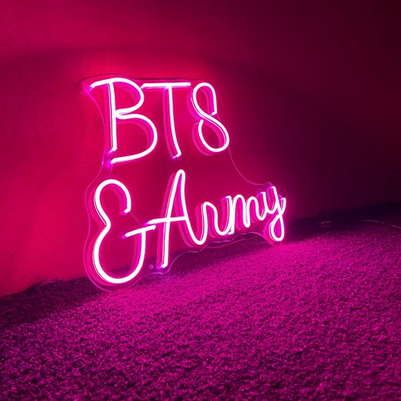 Bts Bangtan Neon Lights Logo Konzert Led Schild Wand Dekor Etsy