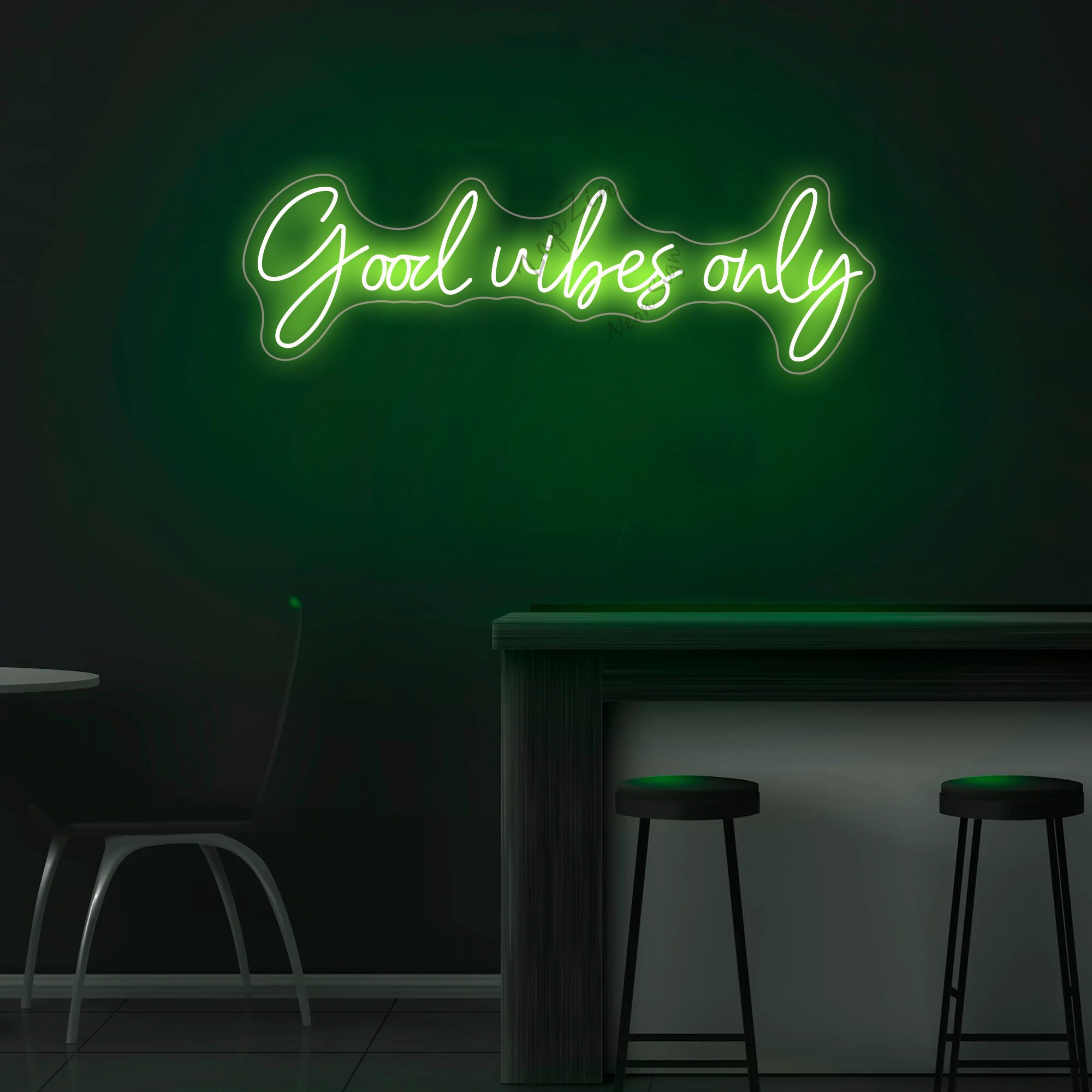 Good Vibes Only Neon-Schild – Rosa, LED, 59,7x39,4 Cm, Für Wanddeko & Parties