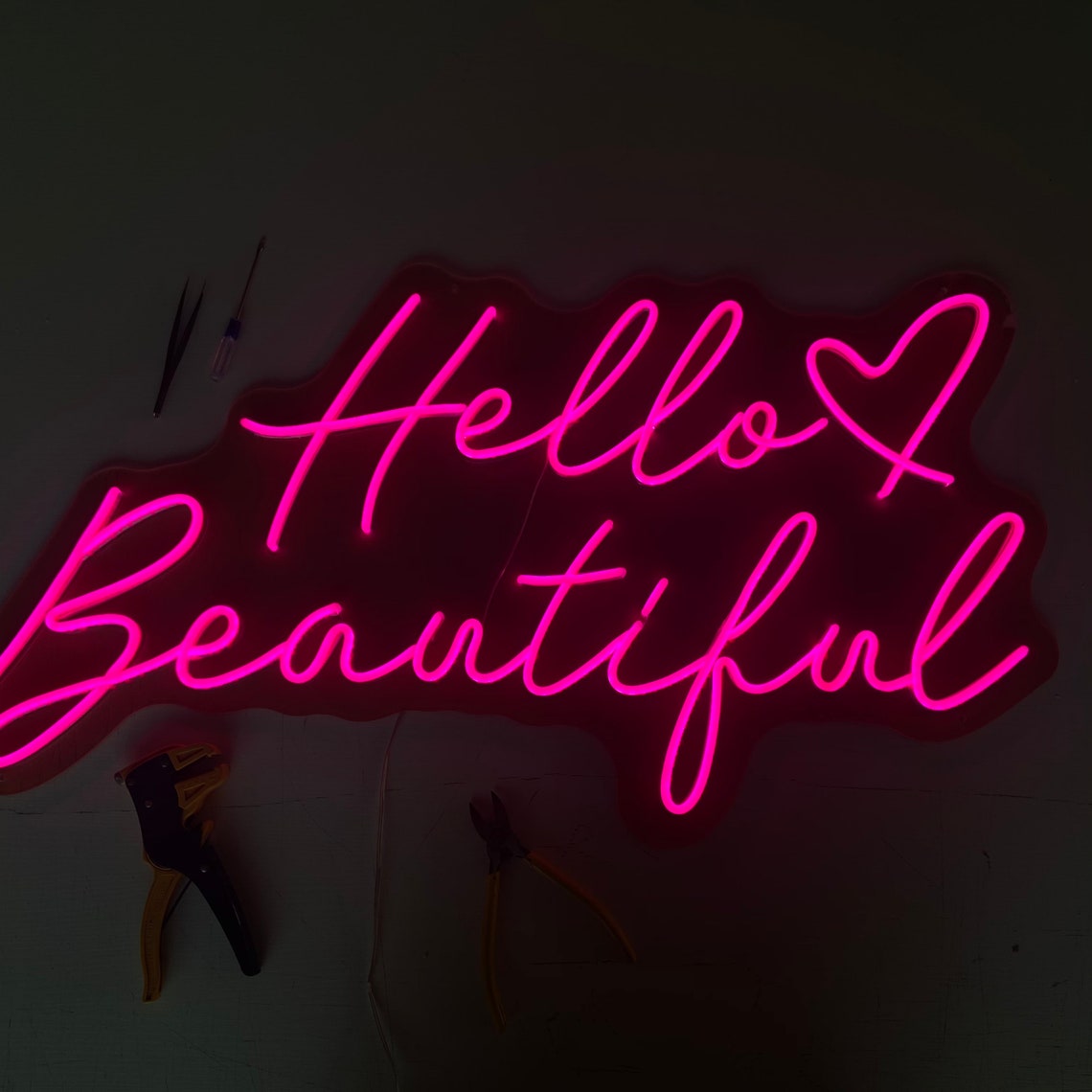 Hello Beautiful Neon signCustom Led neon light Party Weddign Etsy