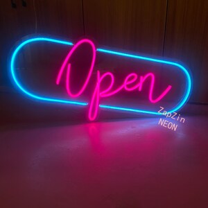 Open Neon Bar Sign LED Sign For Restaurant Bar Shop Store Door Sign Wall Decor Business Store Sign Custom Neon Sign image 5