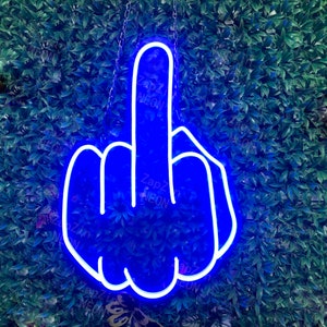 Custom Finger Neon Sign，Middle Finger pattern Neon Light Sign for Wall Bedroom Decor Bar Club Wall Hangings Funny Party Decor