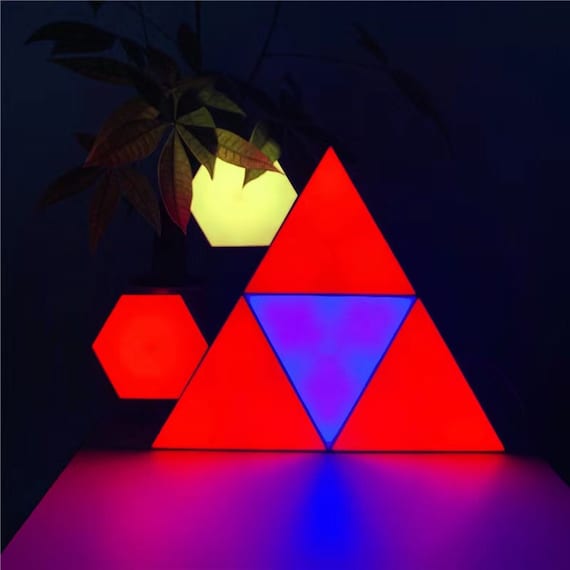 Farbwechsel Wand led Lichtblöcke Doppelregler Volumen Dreieck  Spleißlampe-DIY geometrische Montage Spiel Raum Dekoration Layout - .de