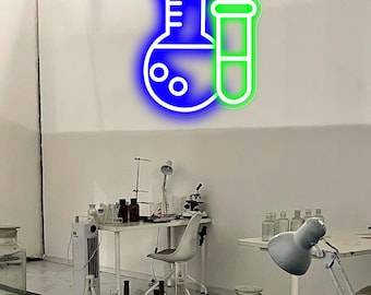 Custom Science Beaker Neon Sign, Science Classroom laboratory wall Decor,Science neon Sign, Science Professor Gifts, Chemistry Teacher Gift