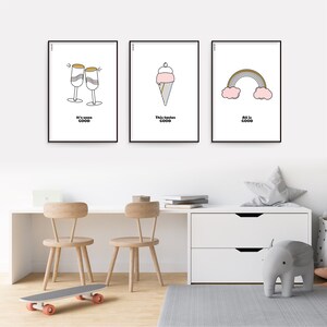 Feels Good Art and Quotes ,Set of 3 Printable Wall Art, Minimalist Art Prints, Nursery Wall Decor, Nursery Wall Art, Boho Nursery Prints