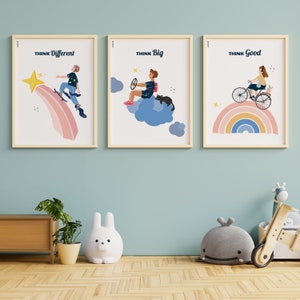 Motivational Posters | Educational Posters | THINK Different, THINK Big, THINK Good | Set of 3 Prints,  Printable Wall Art, Digital Download
