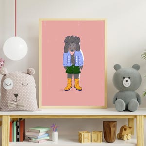 Cute Sheep Art Print, Nursery Wall Art, Digital Download Animal Decor, Baby Room Poster, Girl Nursery Artwork, Printable Sheep Decor