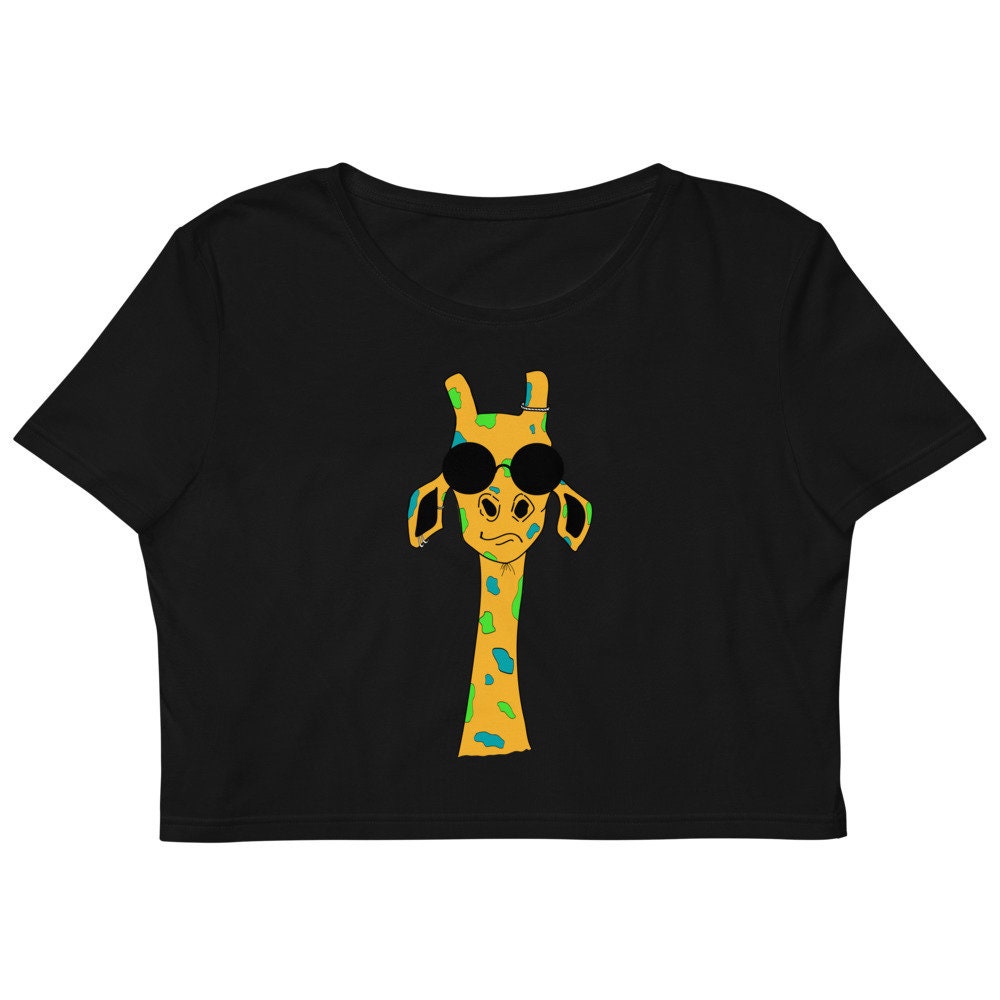 Funky Giraffe Organic Crop Top Sustainable Fashion Funky Etsy UK