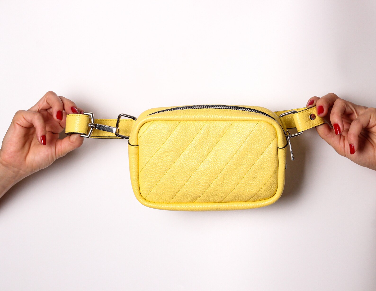 Small Leather Yellow Fanny Pack Etsy UK