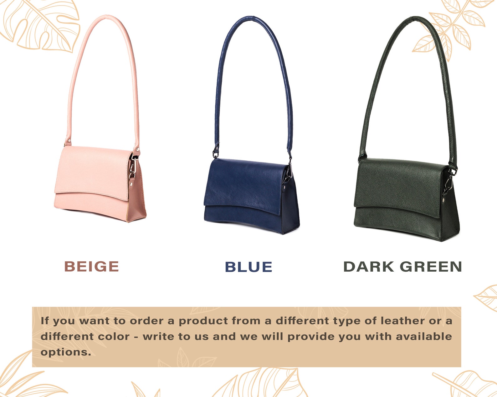 Blue Shoulder Bag Dark Blue Small Leather Handbag Women Bag Etsy UK