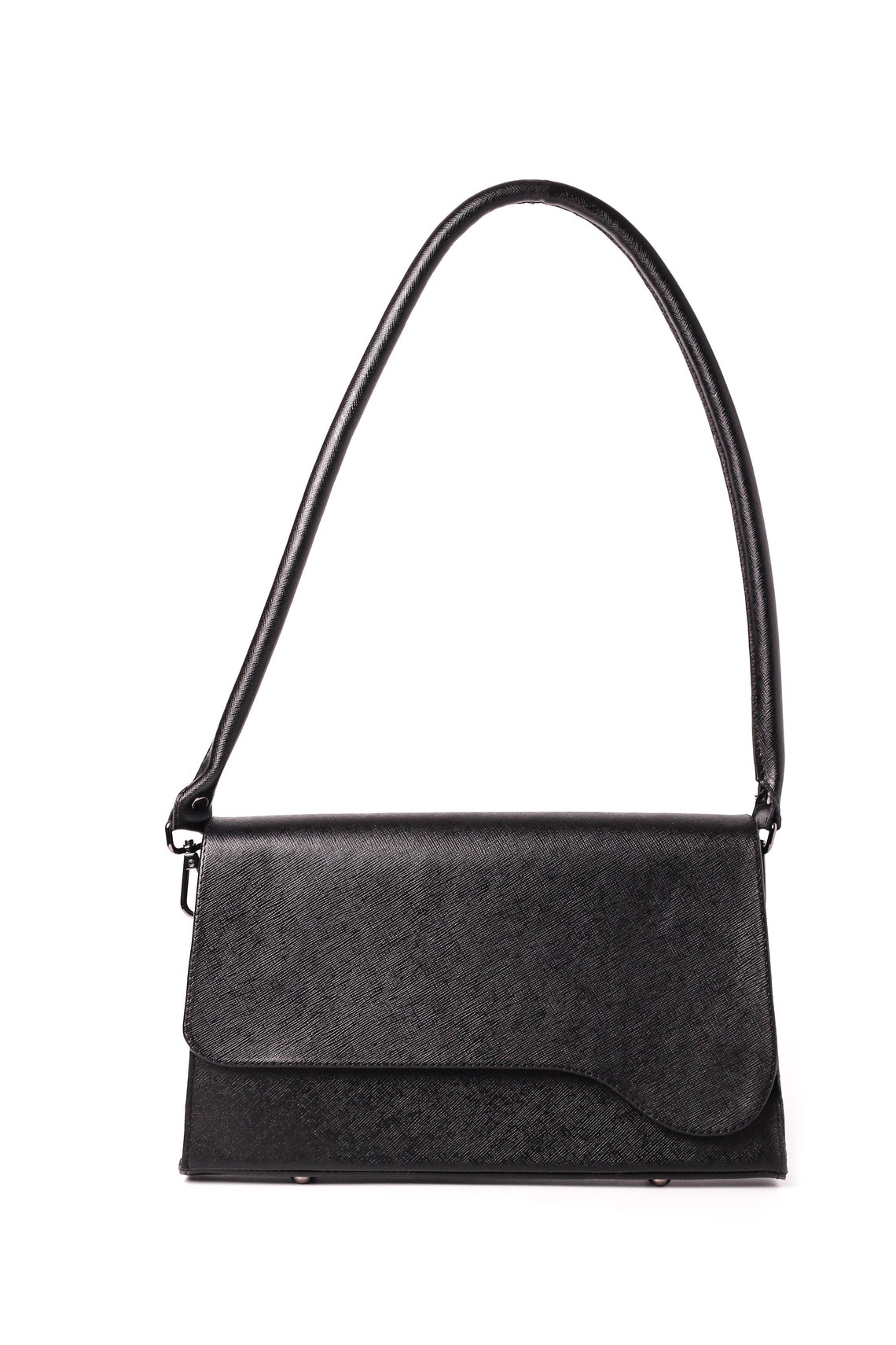 Baguette Shoulder Bag Leather Black Baguette Bag Gift for Etsy UK