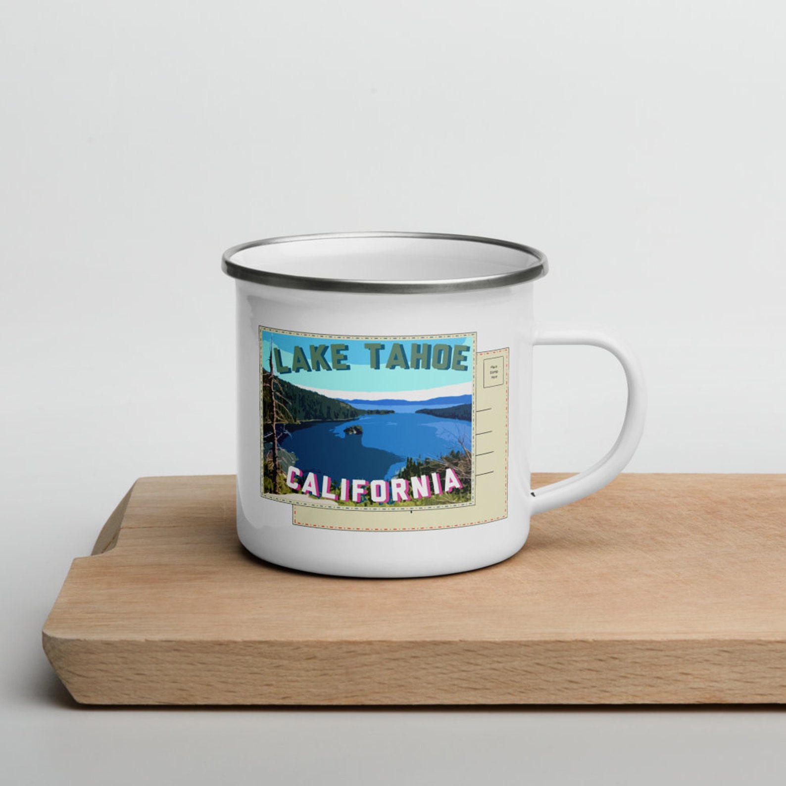 Lake Tahoe Mug Enamel Coffee Mug Lake Tahoe Gift Camping Etsy