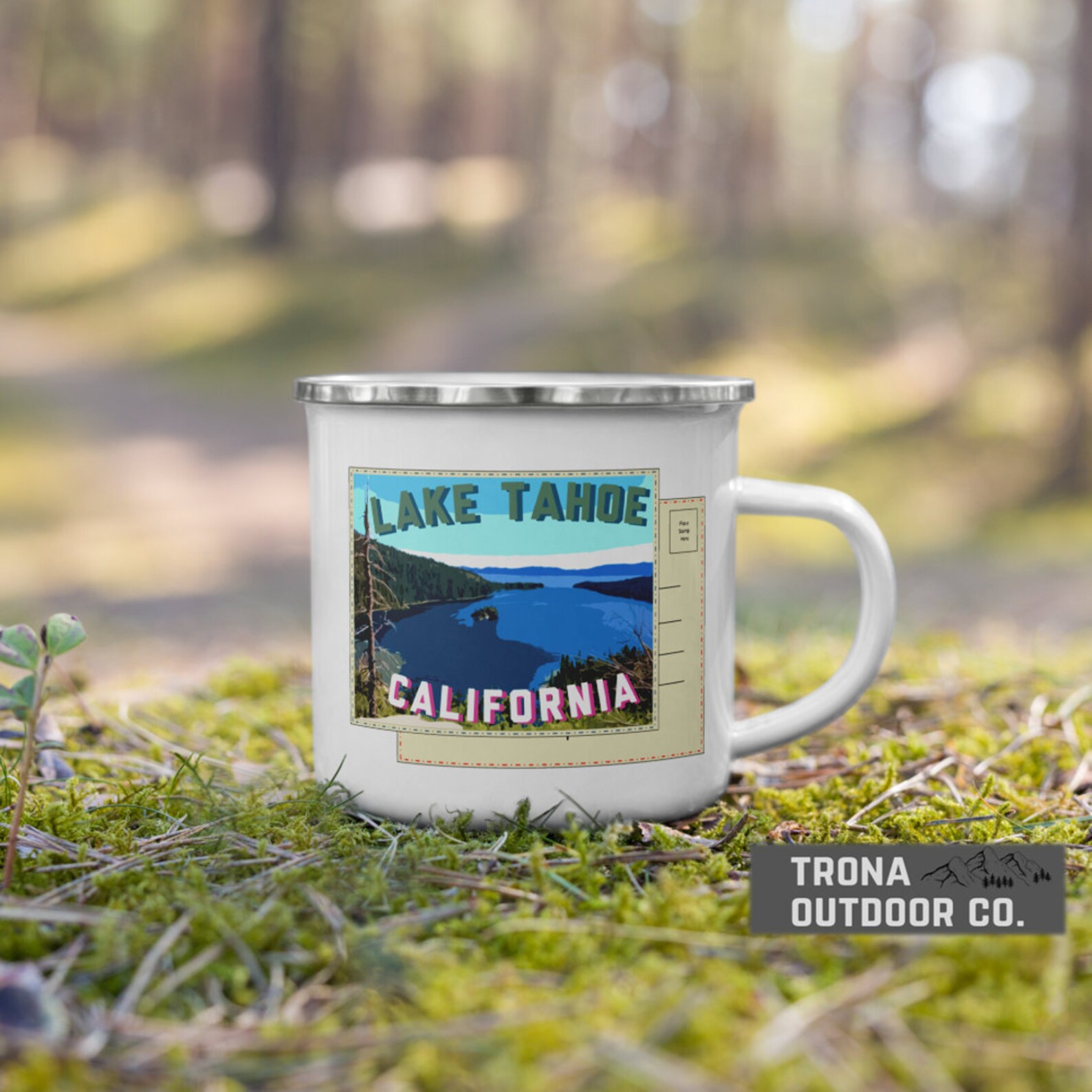 Lake Tahoe Mug Enamel Coffee Mug Lake Tahoe Gift Camping Etsy
