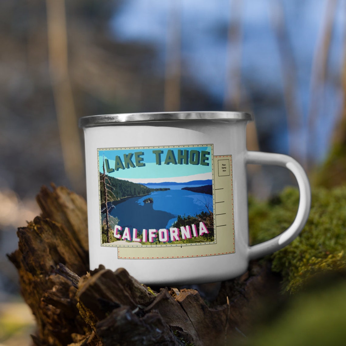Lake Tahoe Mug Enamel Coffee Mug Lake Tahoe Gift Camping Etsy