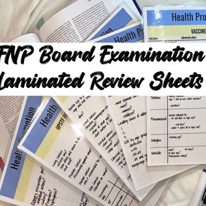 FNP Boards Examination Laminated Review Sheets - Health Promotion