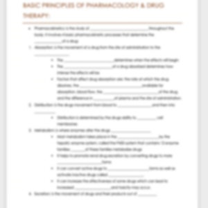 Advanced Pharmacology Study Guide: Basic Principles and Neuropharmacology