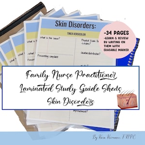 FNP Boards Examination Laminated Review Sheets - Skin Disorders