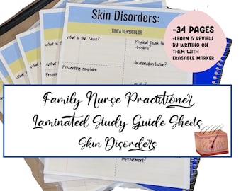 FNP Boards Examination Laminated Review Sheets - Skin Disorders
