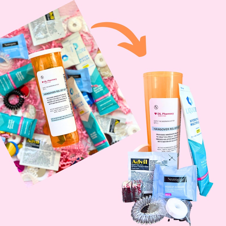 Pill Bottle Hangover Kit Party Favors Bachelorette Girls Etsy