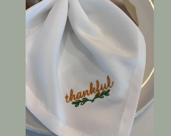 Embroidered Thanksgiving Napkin | Thanksgiving Tablescape | Table Linen