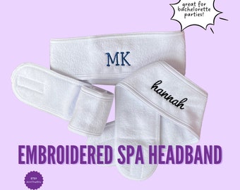 Embroidered Spa Headband | Personalized Terry Cloth Face Wash Wrap | Bridesmaid Gift