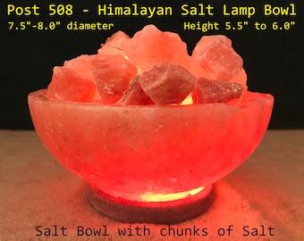 Himalayan Pink Salt Lamp Bowl with Natural Salt Rocks - Post 508