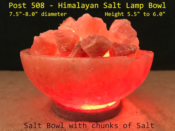 Himalayan Pink Salt Lamp Bowl with Natural Salt Rocks - Post 508