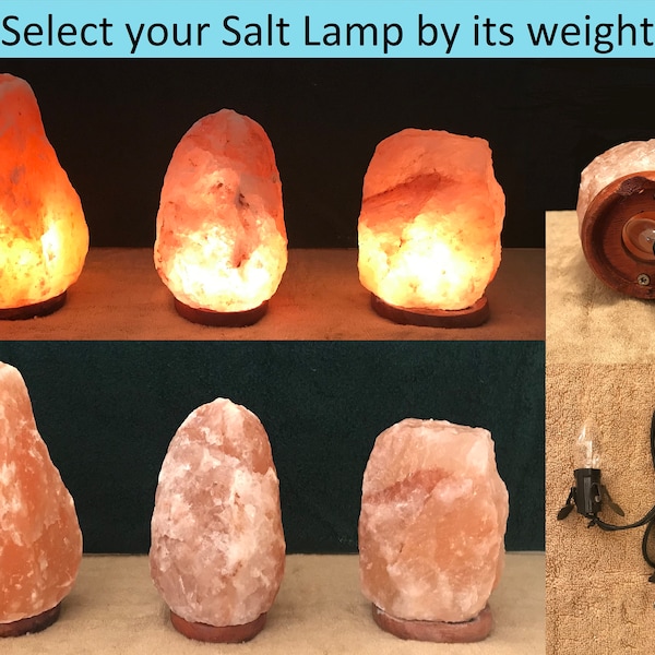 Natural shape Pink Himalayan Salt Lamps with Power Cord and Incandescent Bulb (4 - 8 lbs Range) - Post 502