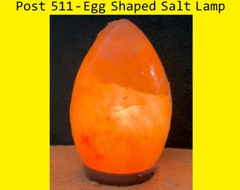 Pink Himalayan Salt Lamp, Egg Shaped, with Power Cord and Incandescent Bulb - Post 511