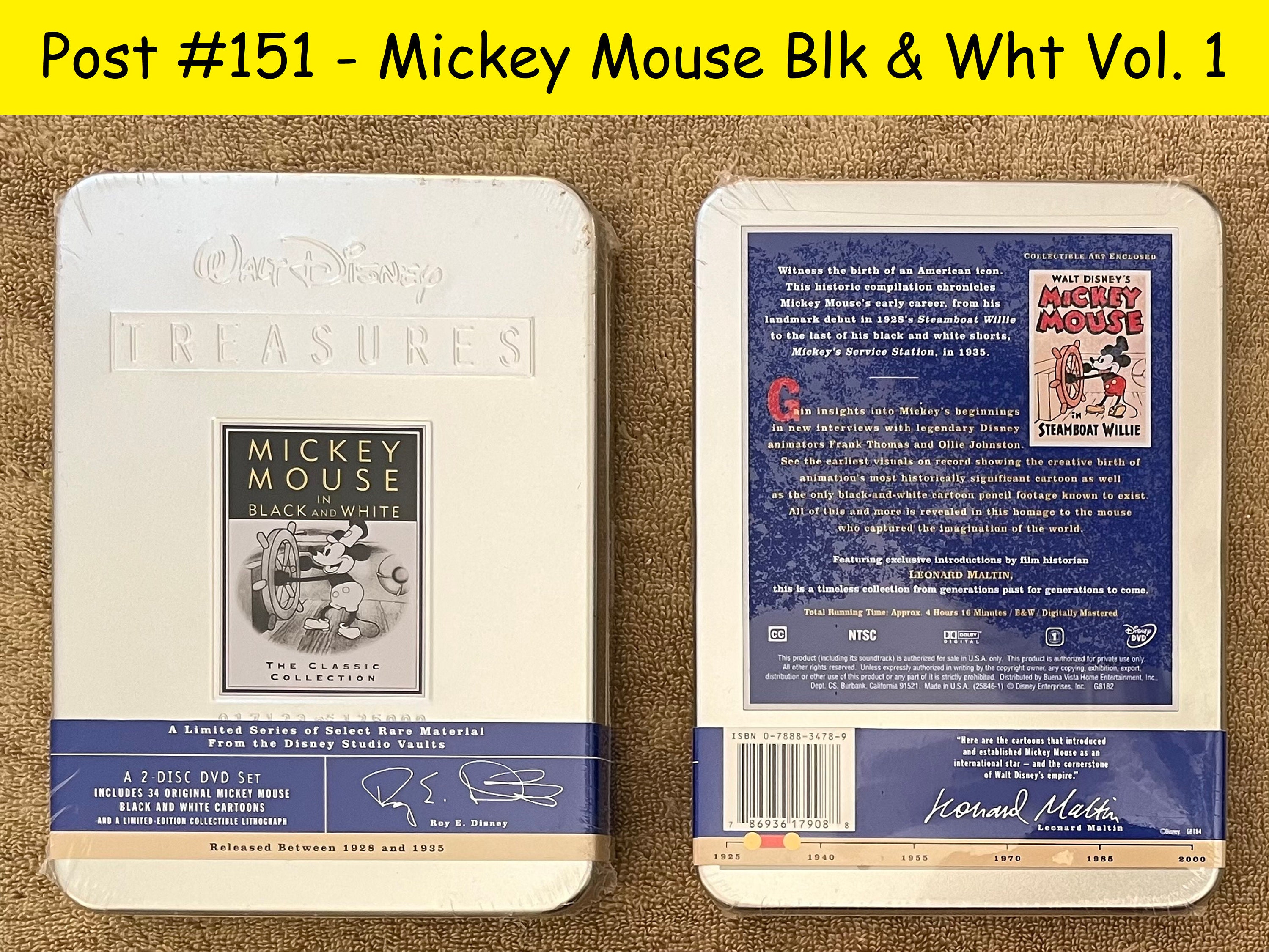 DVD Set - Mickey Mouse Black and White Volume 1, Vintage Walt