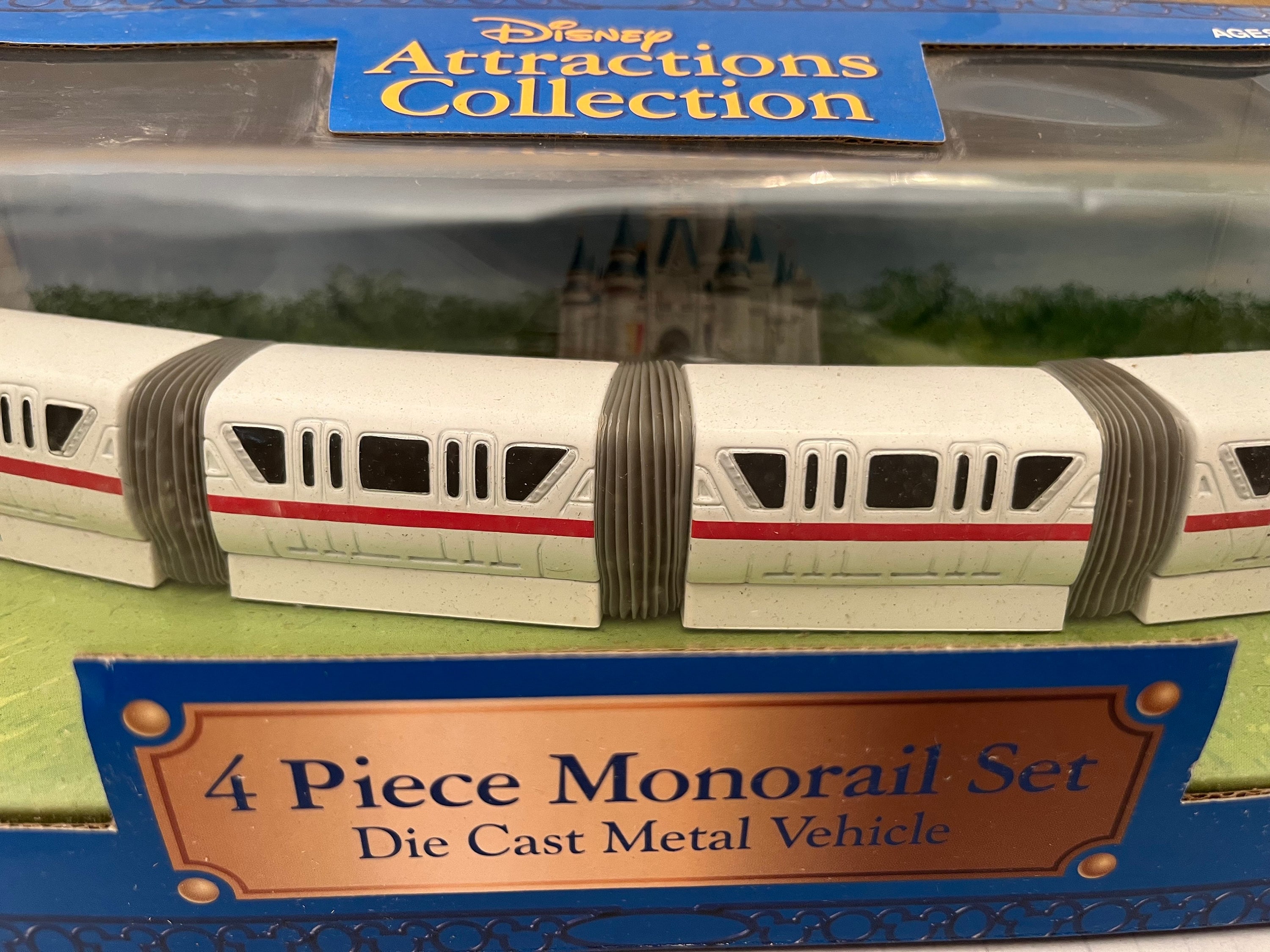 Vintage Walt Disney World 4 Piece Monorail Die Cast Metal