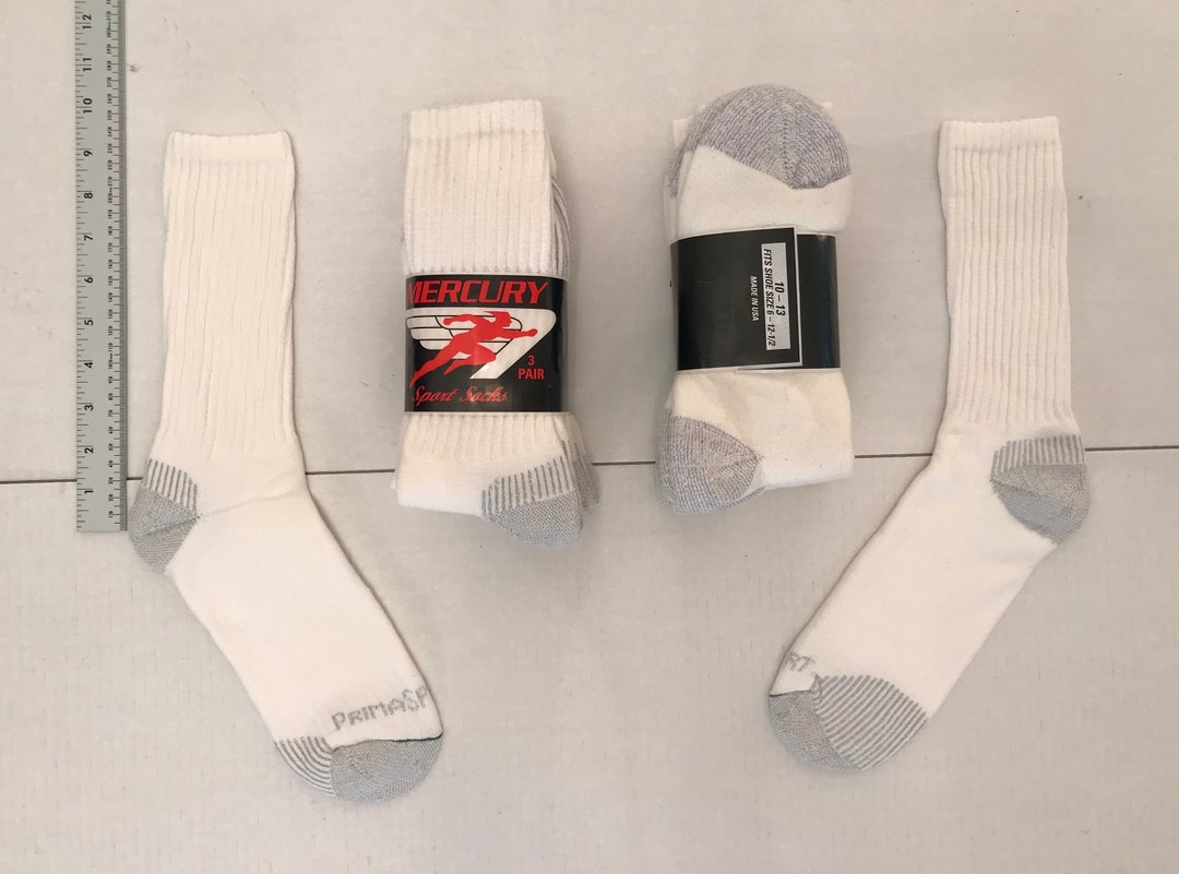 Cotton Crew Socks, Reinforced Heel and Toe , Cotton / Acryilc, 6 Pair