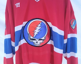 Grateful Dead, Montréal Canadiens Red Hockey Jersey, Vintage Jersey, Steal Your Face