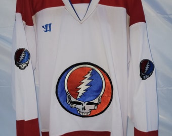 Grateful Dead, Montréal Canadiens White Hockey Jersey, Vintage Jersey, Steal Your Face