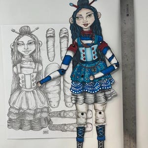 Articulated Paper Doll GRACE (Black and White Printable PDF)